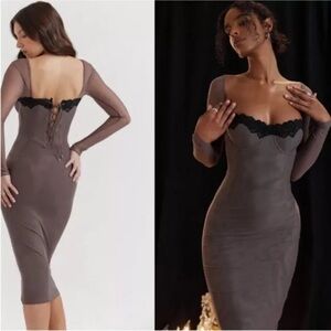 House of Cb Seraphina Smoke Corset Dress- Size XL/L+ (regular cups A-C)